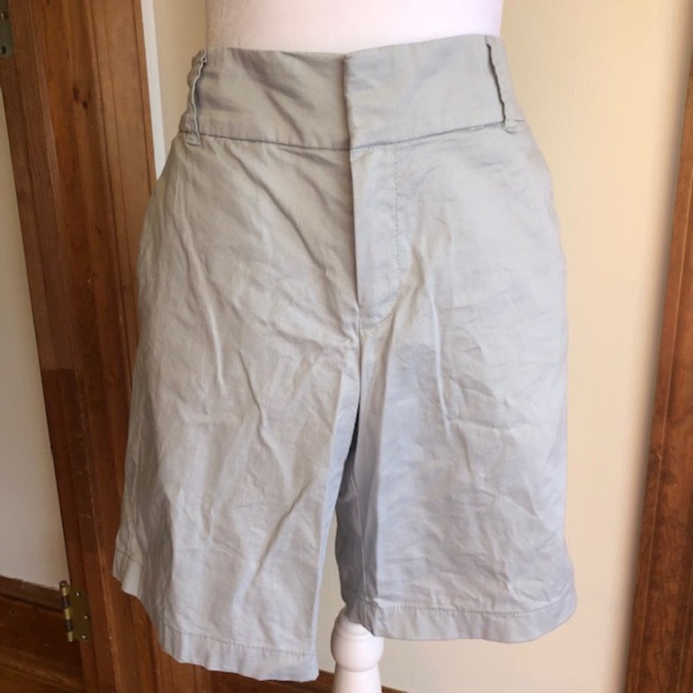 J. CREW Frankie Bermuda Blue Gray Chino Shorts 10 Style CO812
